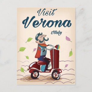 Cartão Postal Poster de viagens patinete italiano Verona