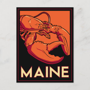 Cartão Postal Poster de viagens retrô do Maine art deco