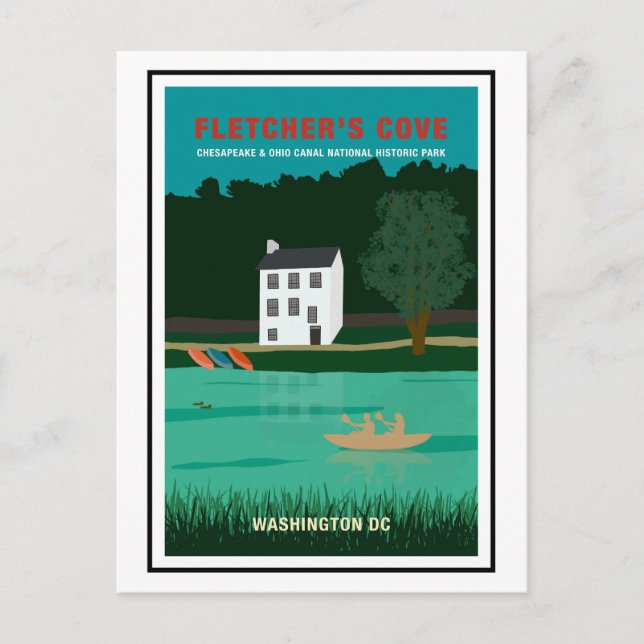 Cartão Postal Poster de viagens Retro Fletcher Cove Washington D (Frente)