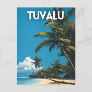 Cartão Postal Poster de viagens Retro Tuvalu