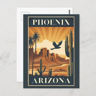 Cartão Postal Poster de viagens RetroArizona Phoenix