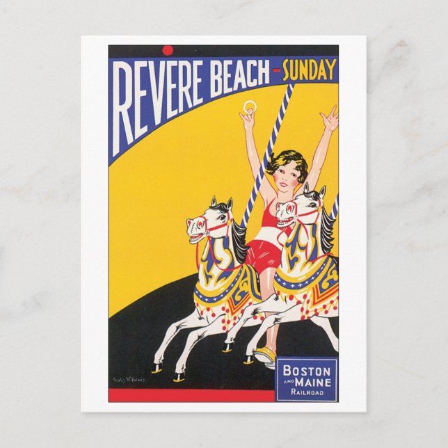 Cartão Postal Poster de viagens Reverter Beach (Frente)