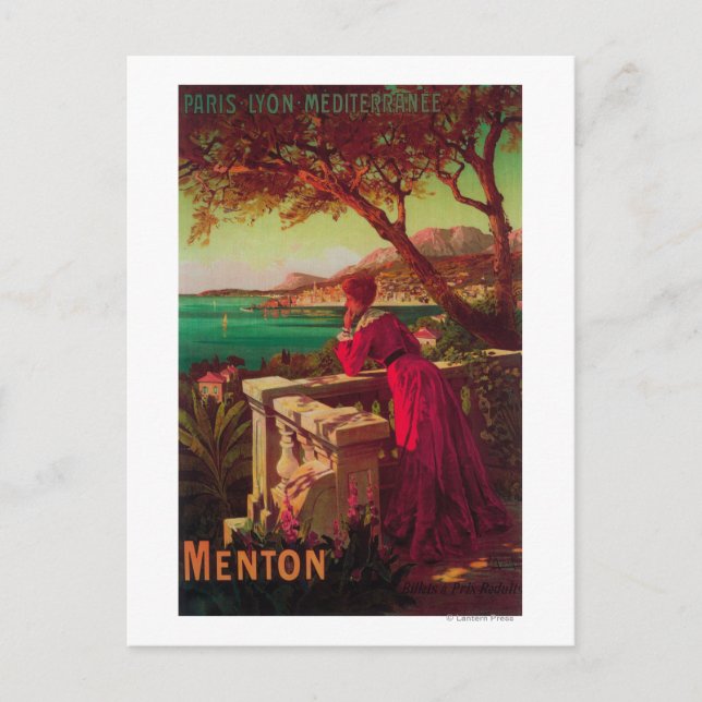 Cartão Postal Poster de viagens Riviera Francês # 2 (Frente)