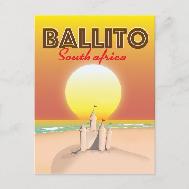 Cartão Postal Poster de viagens sul-africano Ballito (Frente)