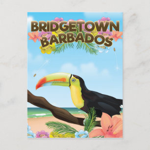 Cartão Postal Poster de viagens Toucan de Bridgetown Barbados