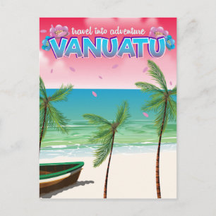 Cartão Postal Poster de viagens Vanuatu "viagem em aventura".
