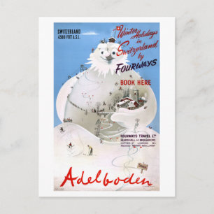 Cartão Postal Poster de Viagens vintage Adelboden suiça