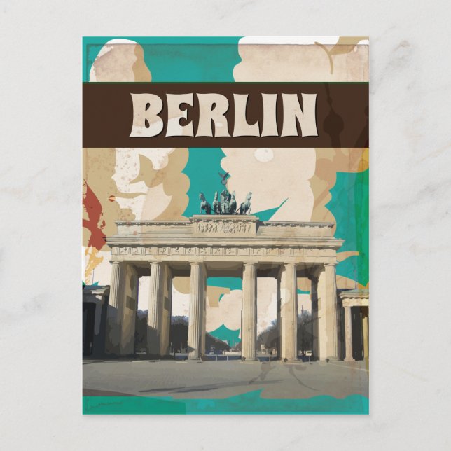 Cartão Postal Poster de viagens Vintage Berlin (Frente)