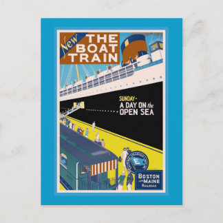 Cartão Postal poster de Viagens vintage "Boston e Maine"