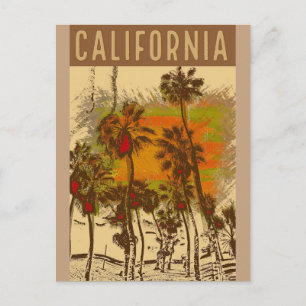 Cartão Postal Poster de Viagens vintage da Califórnia