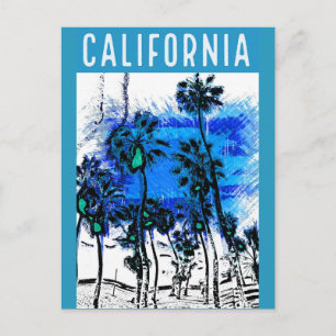 Cartão Postal Poster de Viagens vintage da Califórnia