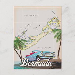 Cartão Postal Poster de viagens vintage das Bermudas