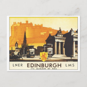 Cartão Postal Poster de Viagens vintage de Edimburgo