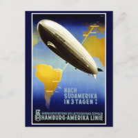 Poster de Viagens vintage de Linha Zeppelin do Gra