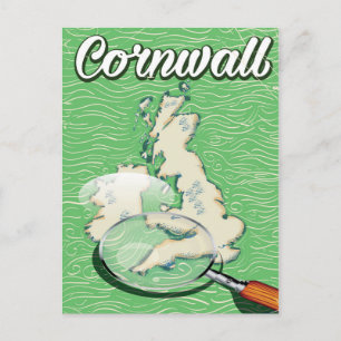 Cartão Postal poster de viagens vintage de mapa de parede