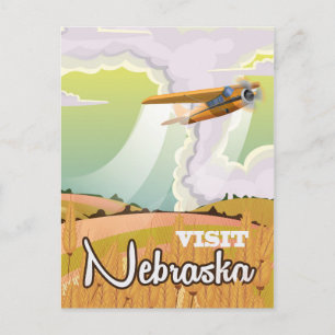Cartão Postal Poster de viagens vintage de Nebraska