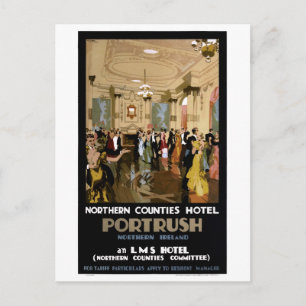 Cartão Postal Poster de Viagens vintage de Portrush da Irlanda d