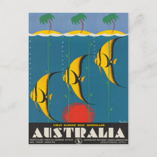 Cartão Postal Poster de Viagens vintage de Queensland, Austrália