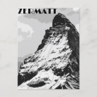 Poster de Viagens vintage de Suiça Zermatt