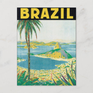 Cartão Postal Poster de Viagens vintage do Brasil