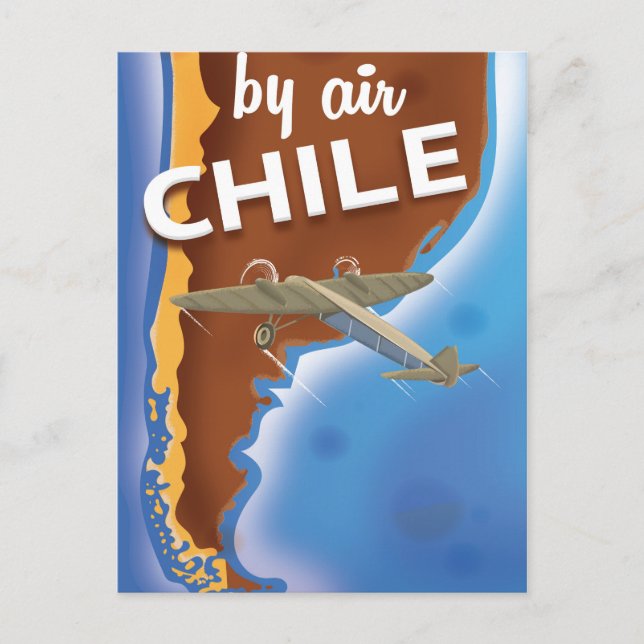 Cartão Postal Poster de Viagens vintage do Chile (Frente)