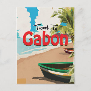Cartão Postal Poster de viagens vintage do Gabão