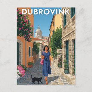 Cartão Postal Poster de viagens Vintage Dubrovnik Croácia