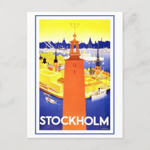 Cartão Postal Poster de viagens Vintage Estocolmo