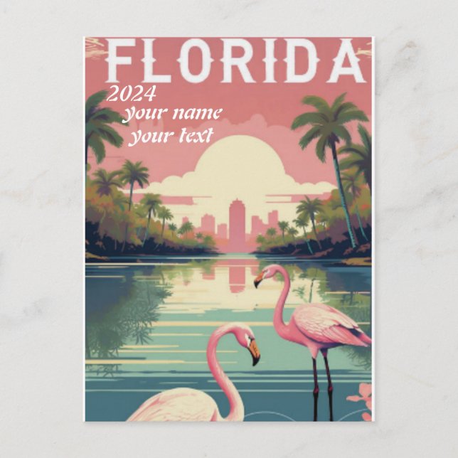 Cartão Postal Poster de viagens Vintage Florida (Frente)