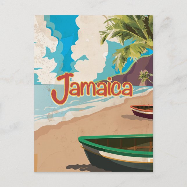 Cartão Postal Poster de viagens Vintage Jamacia (Frente)