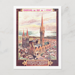 Cartão Postal poster de viagens vintage, Normandia