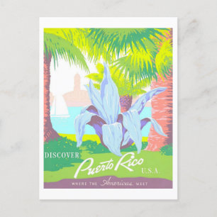 Cartão Postal Poster de viagens Vintage Porto Rico
