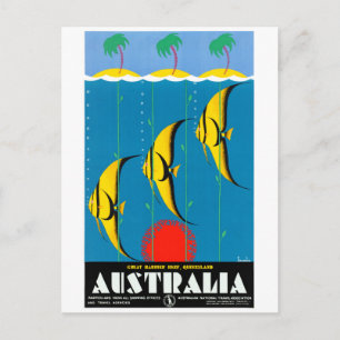 Cartão Postal Poster de Viagens vintage restaurada na Austrália