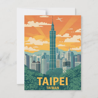 Cartão Postal Poster de viagens Vintage Taipei Taiwan