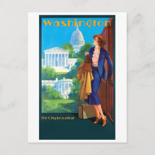 Cartão Postal Poster de viagens Vintage Washington