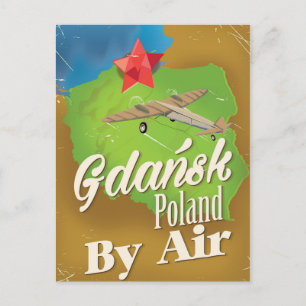 Cartão Postal Poster de voo de Polônia de Gdańsk