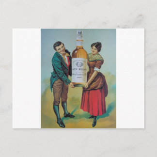 Cartão Postal poster de whisky irlandês original, mão a mão