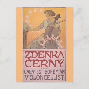 Cartão Postal Poster de Zdenka Cerny por Alphonse Mucha