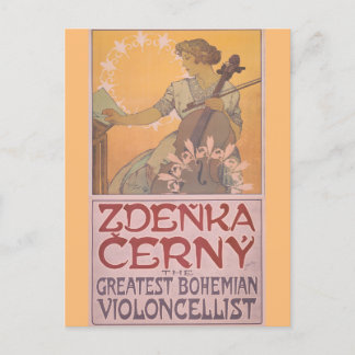 Cartão Postal Poster de Zdenka Cerny por Alphonse Mucha
