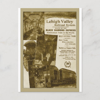 Cartão Postal Poster do comboio de 1897 Vintage de Lehigh Valley
