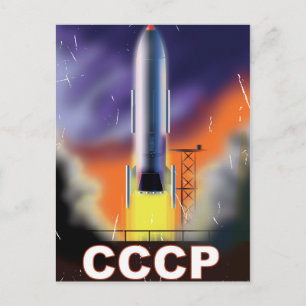 Cartão Postal Poster do foguete espacial da União Soviética