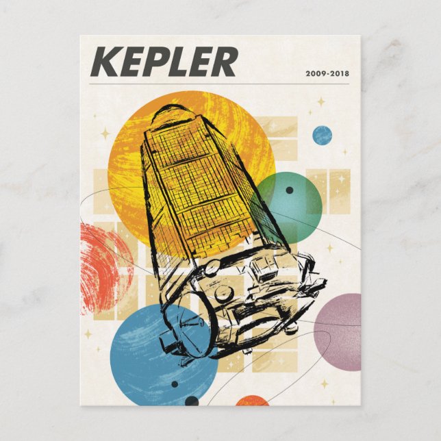 Cartão Postal Poster do telescópio espacial Kepler. (Frente)