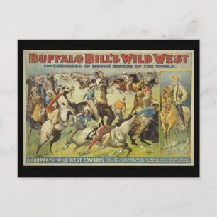 Cartão Postal Poster dos Bowboys Ocidentais Selvagens de Buffalo