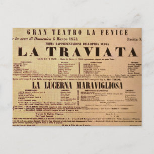 Cartão Postal Poster La Traviata World Premiere (1853)