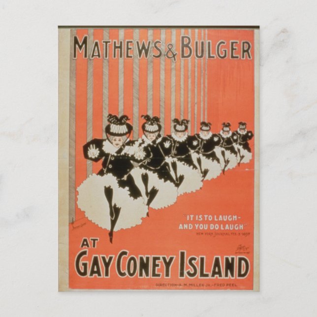Cartão Postal Poster para 'Mathews & Bulger' em Gay Coney Island (Frente)