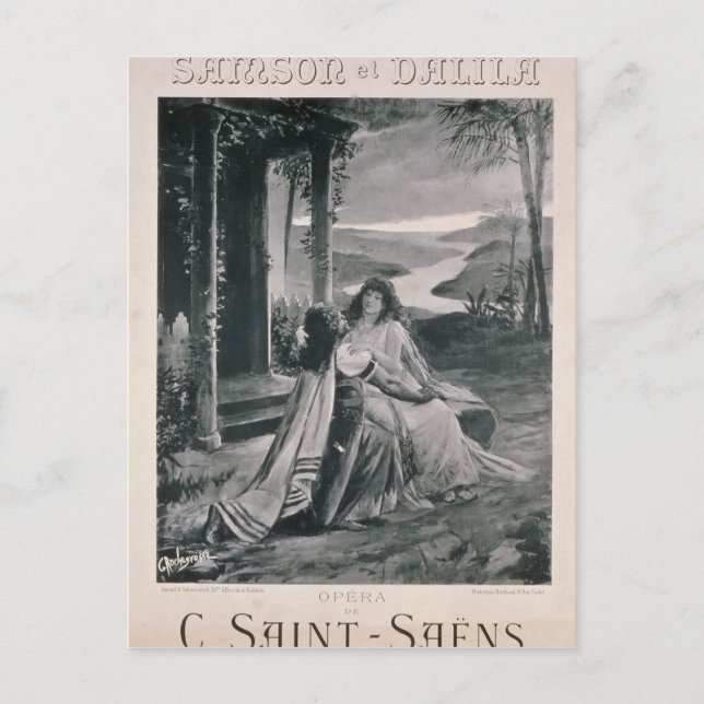 Cartão Postal Poster publicando "Samson e Dalila" (Frente)