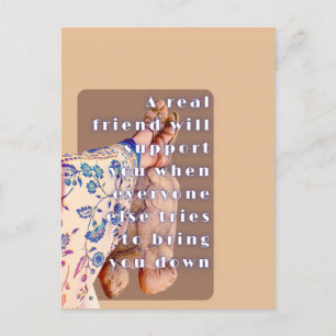 Cartão Postal Poster REAL AMIZADE Lady e sua Tortoise