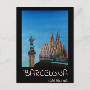 Cartão Postal Poster retro Barcelona
