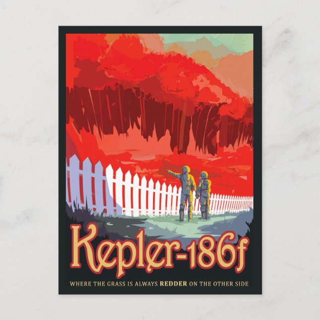 Cartão Postal POSTER Sci Fi Viagem NASA Future - Kepler 186f (Frente)
