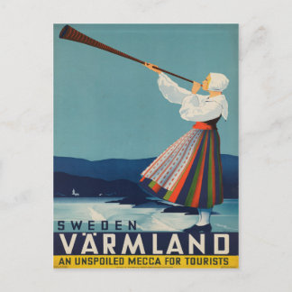 Cartão Postal Poster suecia de Viagens vintage Varmland